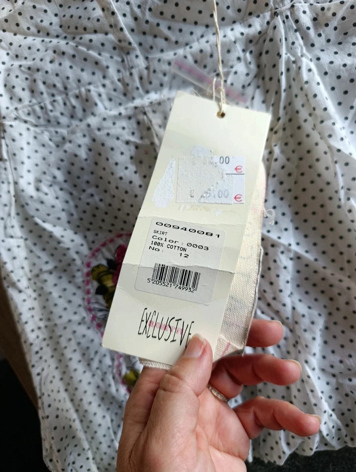 White polka dot and flower embroidery Alouette Exclusive skirt - Size 38 - Brand new with tag – photo 5